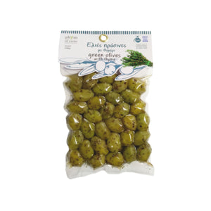 Green Olives with Thyme in Vacuum pack